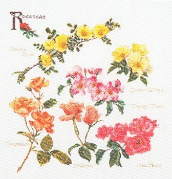 GOK3066 Thea Gouverneur Kit Rose Branches 17-1/2" x 18"; Linen; 30ct