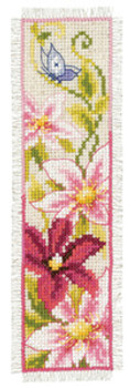 PNV148355 Vervaco Kit Pink Flowers 2" x 8"; Aida; 14ct