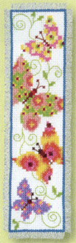 PNV21727 Vervaco Kit Butterflies Flapping I Bookmark 2.4" x 8"; Aida; 14ct