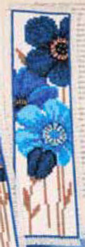 PNV144264 Vervaco Kit Blue Daisies II - Bookmark 2.4" x 8"; Aida; 14ct