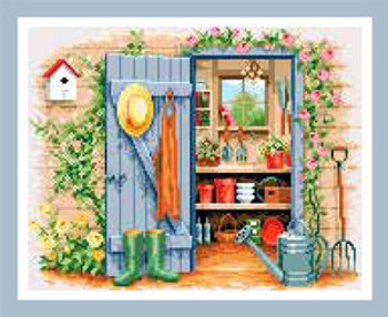 PNV146451 Vervaco Kit Garden Door 12.8" x 10.4"; Aida; 14ct