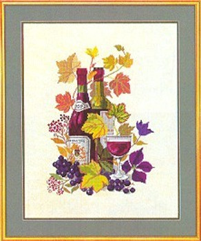 77084366 Eva Rosenstand Kit Wine Motif III 19" x 23"; Linen; 26ct 