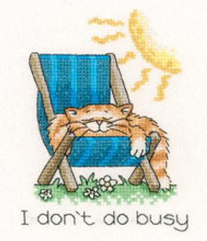 HCK1140A Heritage Crafts Kit  I Don't Do Busy Cats Rules by Peter Underhill 3.5" x 4.75" Aida; 14ct