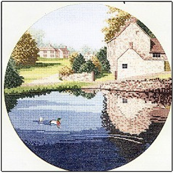 HCK242 Heritage Crafts Kit Duck Pond by John Clayton 10" Circle; Evenweave; 27ct