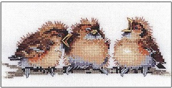 HCK544 Heritage Crafts Kit Three's A Crowd by Valerie Pfeiffer 8" x 3.5"; Evenweave; 28ct