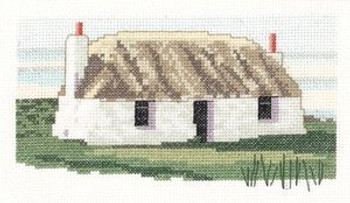 HCK990 Heritage Crafts Kit Hebridean Croft by Susan Ryder 4" x 5.6"; Aida; 16ct