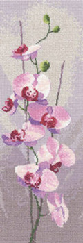HCK686 Heritage Crafts Kit Orchiid Panel by John Clayton 4.25" x 12.25"; Evenweave; 28ct
