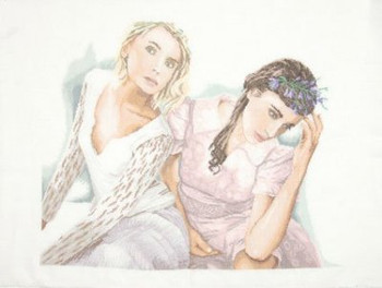 PN144531 Lanarte Kit Two Romantic Ladies 20" x 16"; Linen; 30ct