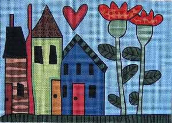 Maggie & Co. M-801 Houses & Heart  © Frank Bielec 6 x 8 18M