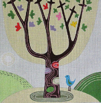 Maggie & Co. M-1564 Tree With Blue Bird © Melvyn Evans Licensed by MGL 8 x 8-1/2 18M