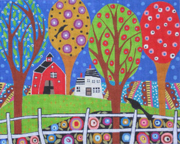 Maggie & Co. M-1407 Folk Art Farm 2 © Karla Gerard	 10 x 12-1/2 18M