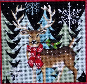 Maggie & Co. M-1601 Deer with Holiday Berries © Jennifer Brinley/Ruth Levison Designs 6 x 6 18M