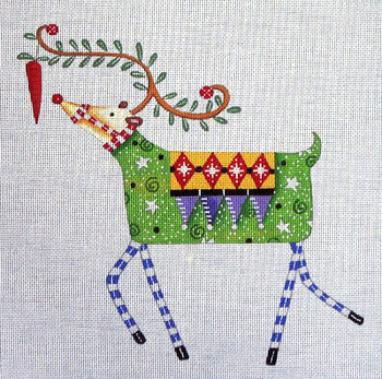 Maggie & Co. M-1266 Reindeer With Carrot © Kym Bowles 9-1/2 x 9-1/2 18M