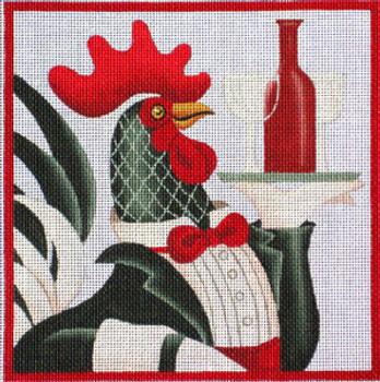 Maggie & Co. M-1345 Rooster Waiter Wine Tray© Stephanie Stouffer/Ruth Levison Designs 7 x 7 18M