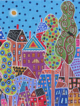 Maggie & Co. M-1410 Town Abstract © Karla Gerard 9 x 11 18M