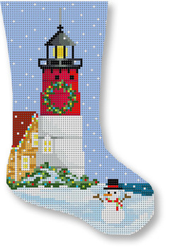 SA-SX 03 Christmas Mini-Stocking Nauset Lighthouse 18 Mesh 4 x 6" Starke Art Designs