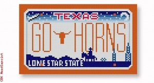 SA-ML 28 GO HORNS - Texas 18 Mesh 5.5 x 3.25" Starke Art Designs