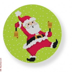 SA-XO 10 Santa Ringing the Bells 18 Mesh 4.75" Rnd. Starke Art Designs