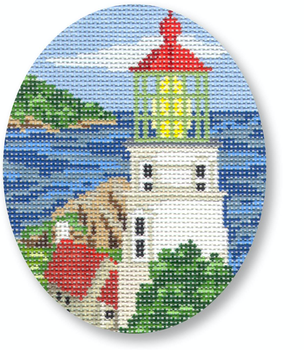 SA-XO 31 Heceta Head Lighthouse - Oregon 18 Mesh 3.5 x 4" Oval Starke Art Designs