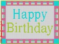 SA-SS 01 Happy Birthday 18 Mesh 5.75 x 4.5" Starke Art Designs