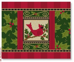 SA-PL 27 Holiday Cardinal 13 Mesh 10.25 x 8.5" Starke Art Designs