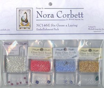 NC146E Nora Corbett Six Geese a Laying Bead and treasures  Embellishment Pack