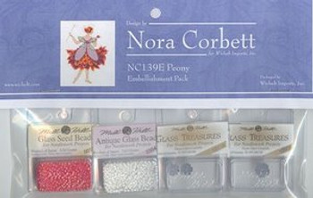 NC139E Nora Corbett Peony Spring Garden Bead and treasures  Embellishment Pack
