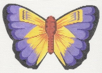 LL440I Labors Of Love Yellow And Purple Butterfly 18 Mesh  6.25x4.25