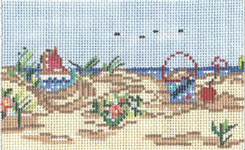 COL561A Beach Scene 3X5 18 Mesh Cooper Oaks Designs