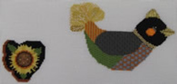 437C Black Sunflower Bird 8.5 x 4.75 18 Mesh NEEDLEDEEVA