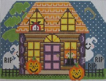 460 Spooky's Halloween House 5 x 7.5 18 Mesh NEEDLEDEEVA