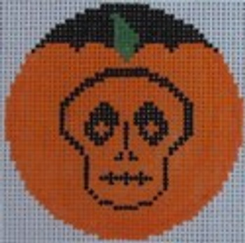 435I Ghoulish Pumpkinface 2.66 x 2.66 18 Mesh NEEDLEDEEVA