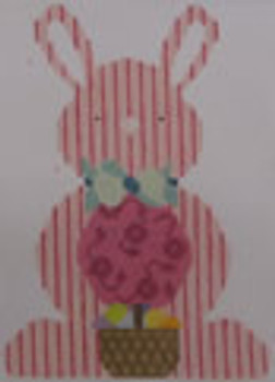 610G Pink Striped Bunny 4.75 x 6.75 18 Mesh NEEDLEDEEVA