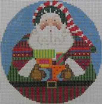 1363F Santa and the Train 4.25 x 4.25 18 Mesh NEEDLEDEEVA