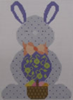 610D Blue with Dots Bunny 4.75 x 6.75 18 Mesh NEEDLEDEEVA