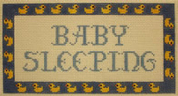 1017D Baby Sleeping w/ Duck Border 6.5 x 3.5 18 Mesh NEEDLEDEEVA