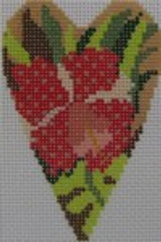 722E Orchid Heart 2.8 x 3.5 18 Mesh NEEDLEDEEVA