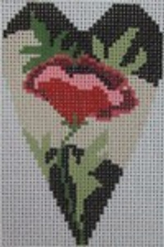 722B Poppy Heart 2.8 x 3.5 18 Mesh NEEDLEDEEVA