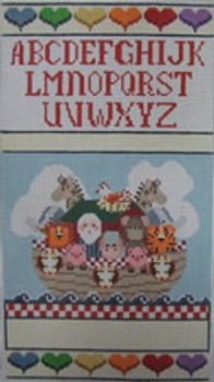 1205 Noah's Ark Birth Sampler 7 x 14 13 Mesh NEEDLEDEEVA