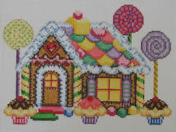 1352 Gingerbread House 7 x 5 18 Mesh NEEDLEDEEVA