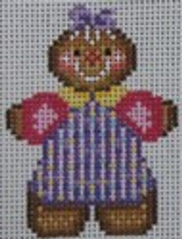 1352B Purple Gingerbread Girl 1.7 x 2.5 18 Mesh NEEDLEDEEVA