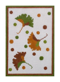 F3661 Ginko Bag, Orange & Green 4 1/4 x 7 1/4" 13 count Fiori Designs 