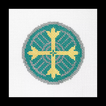 OR08B Yellow Cross Ornament 3.5 Diameter, 13g Trubey Designs