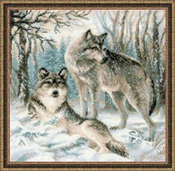 RL1393 Riolis Cross Stitch Kit Pair of Wolves