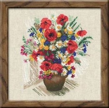 RL999 Riolis Cross Stitch Kit Summer Flowers & Poppies