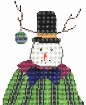 JC232 Snowman Ornament 4.5X4.5 18 Mesh Cooper Oaks Designs