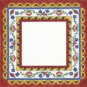 LR349 Red Flower Frame 8X8w4X4 18 Mesh Cooper Oaks Designs