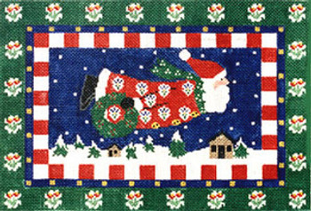 LR338 G Flying Santa 10X14 13 Mesh Cooper Oaks Designs