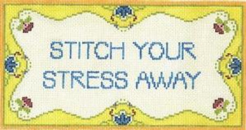 CC715 Stitch Your Stress 10.5X5.5 13 Mesh Cooper Oaks Designs 