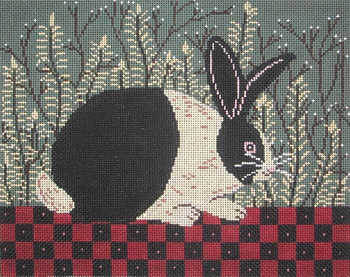 WK2052 Checkerboard Bunny 12X9.5 13 Mesh Cooper Oaks Designs